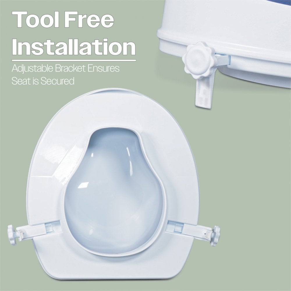 4 Inch Senator Plastic Raised Toilet Seat TPR Padding and Lid
