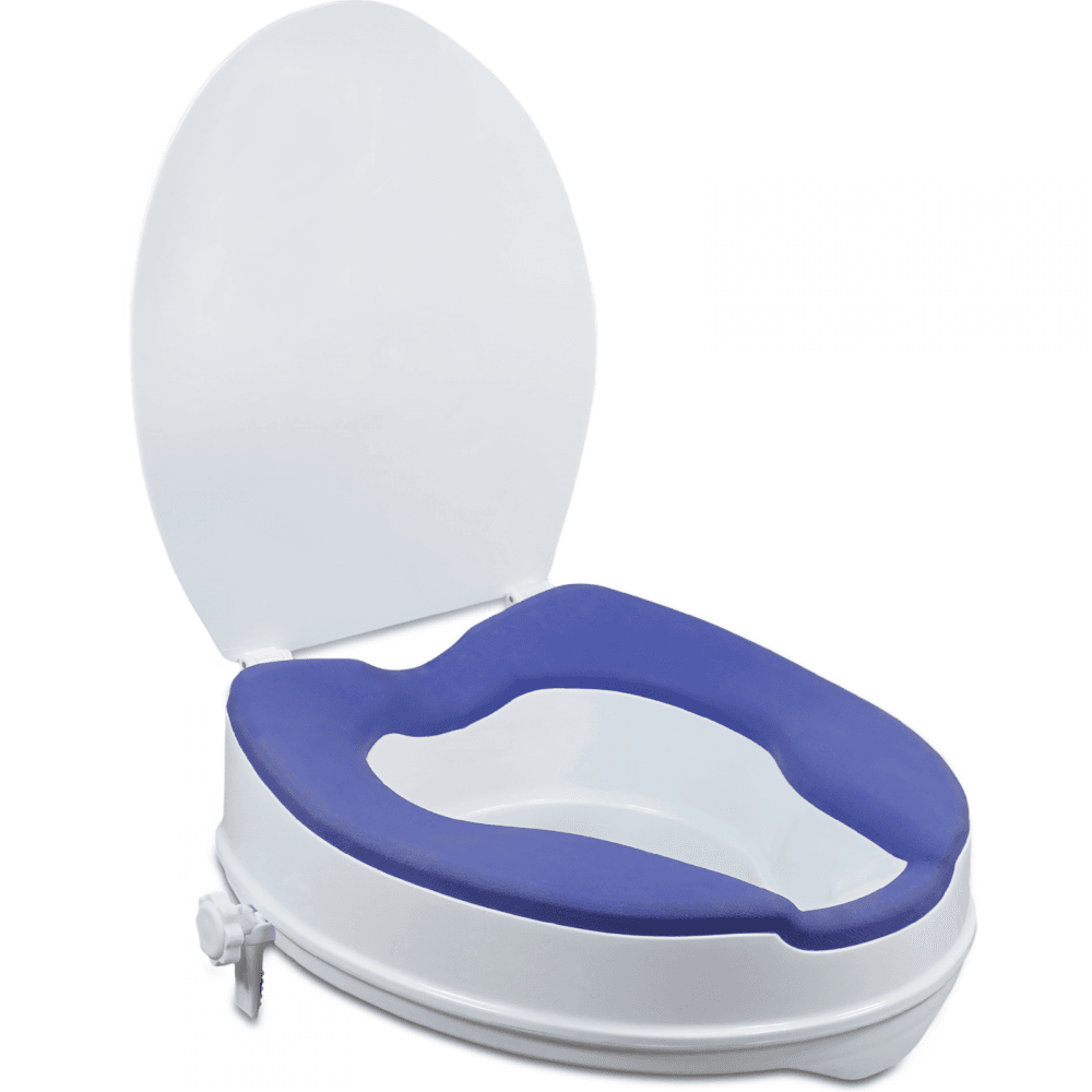 4 Inch Senator Plastic Raised Toilet Seat TPR Padding and Lid
