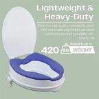 4 Inch Senator Plastic Raised Toilet Seat TPR Padding and Lid
