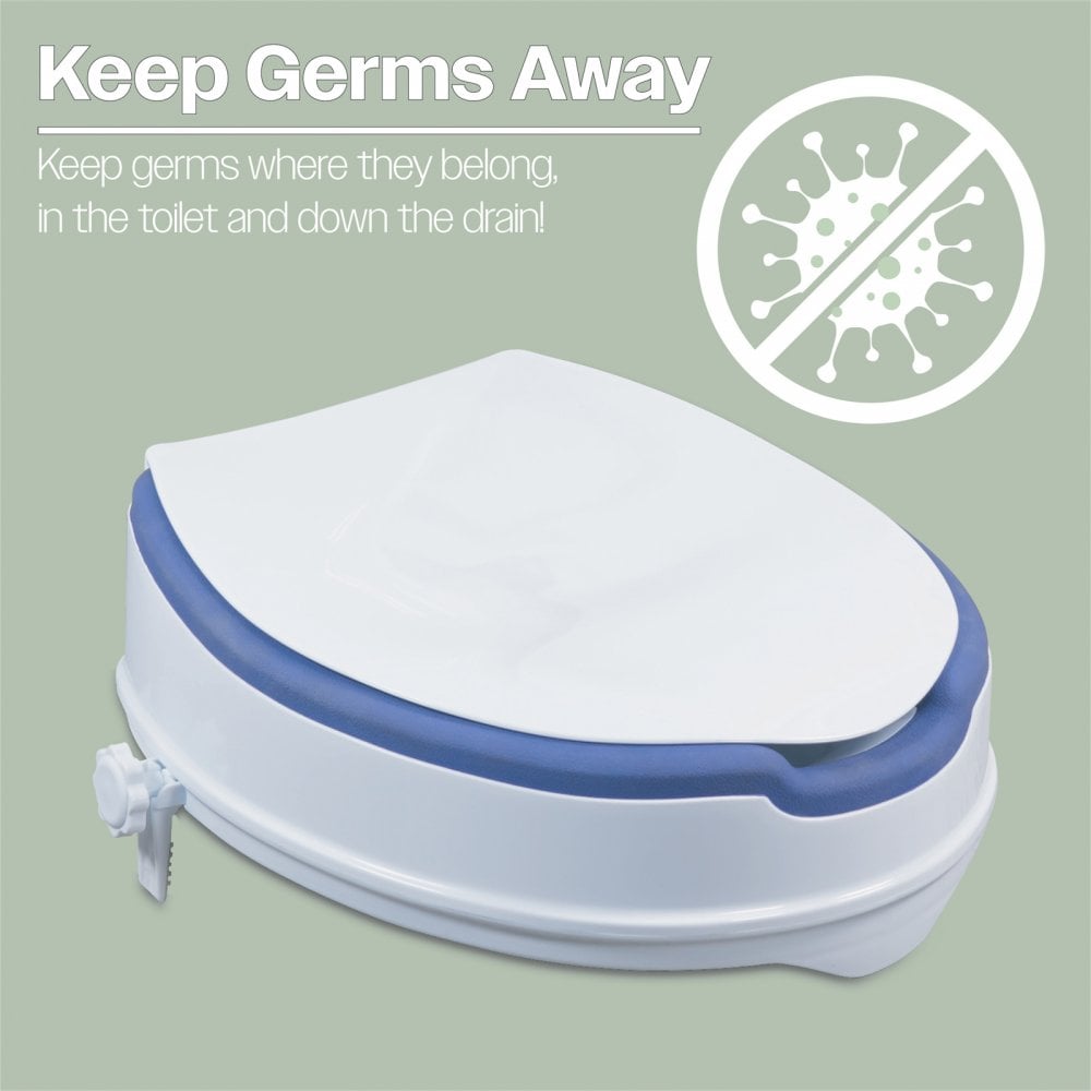 4 Inch Senator Plastic Raised Toilet Seat TPR Padding and Lid