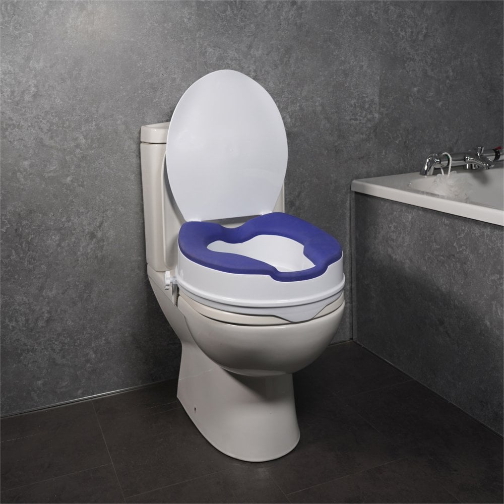 4 Inch Senator Plastic Raised Toilet Seat TPR Padding and Lid