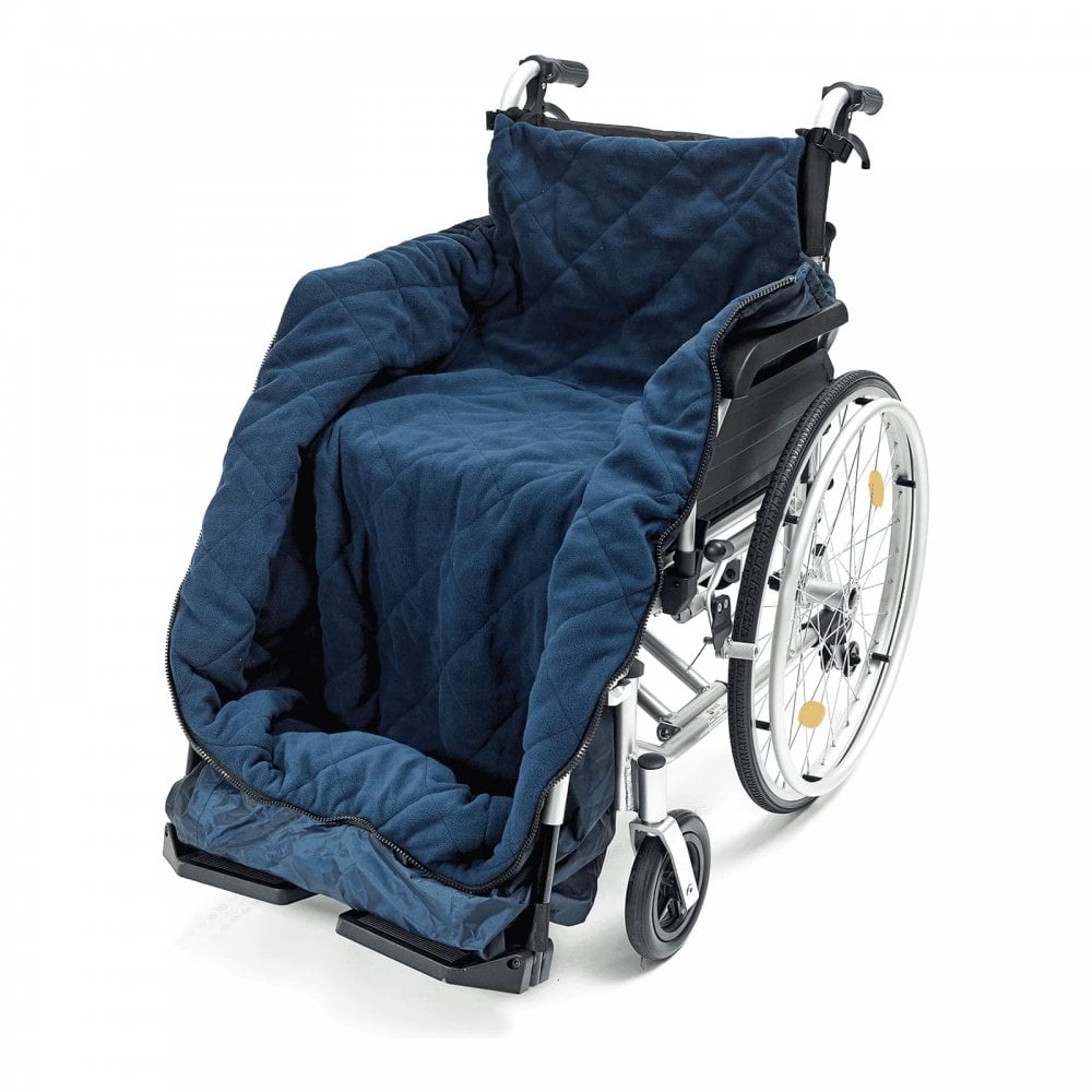 Wheelchair Cosy Fleece-Lined Navy Blue WaterProof Blank Fleece