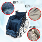 Wheelchair Cosy Fleece-Lined Navy Blue WaterProof Blank Fleece