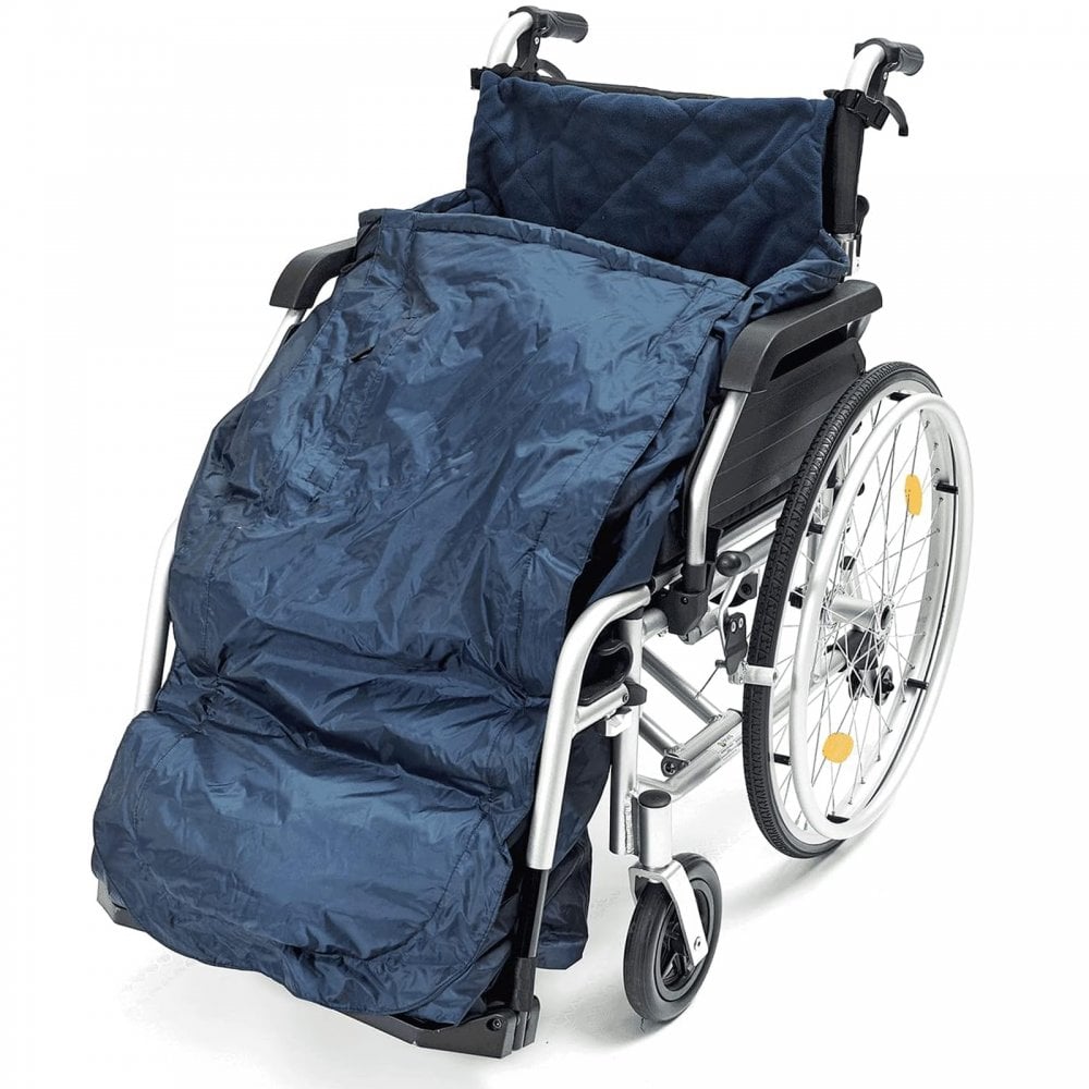 Wheelchair Cosy Fleece-Lined Navy Blue WaterProof Blank Fleece
