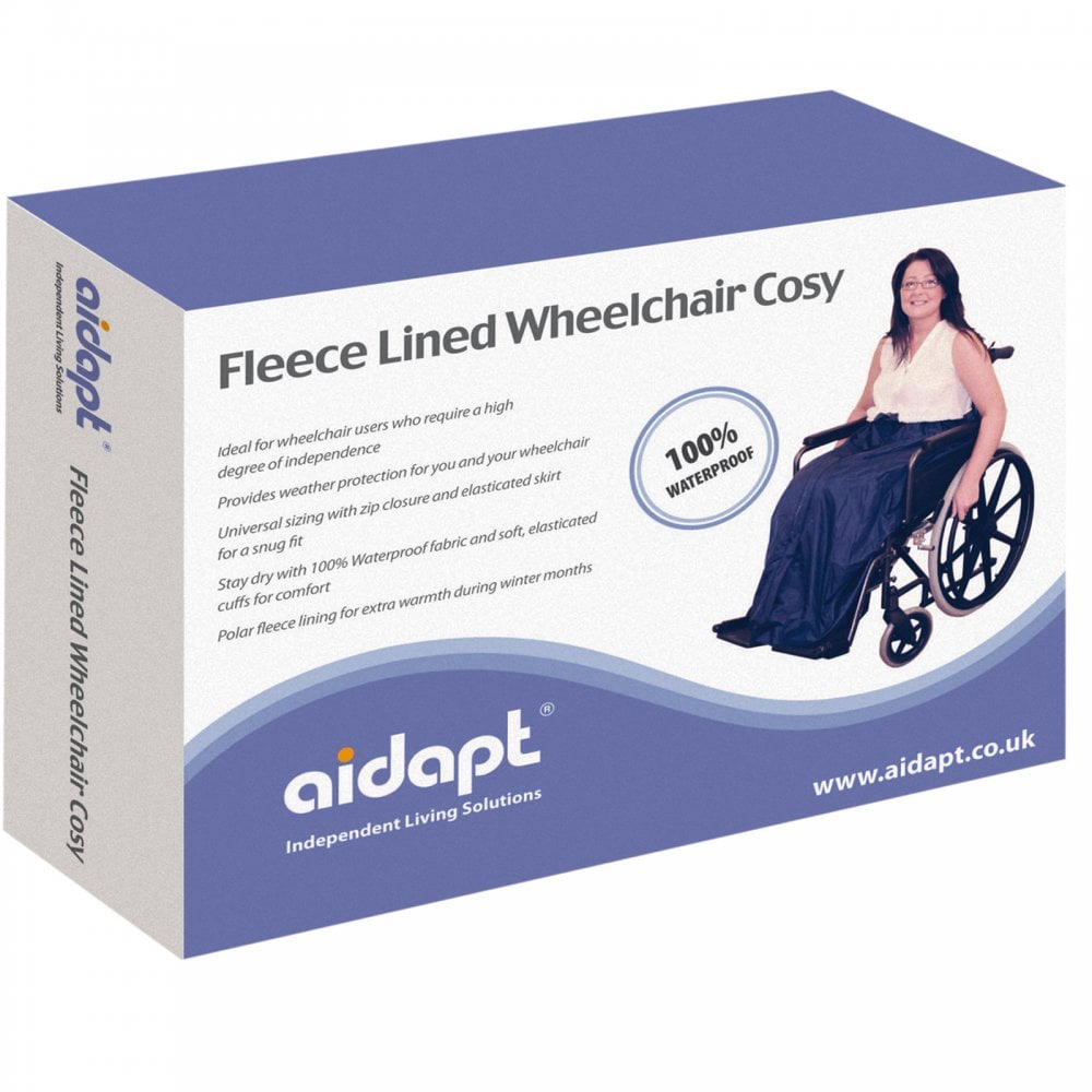 Wheelchair Cosy Fleece-Lined Navy Blue WaterProof Blank Fleece