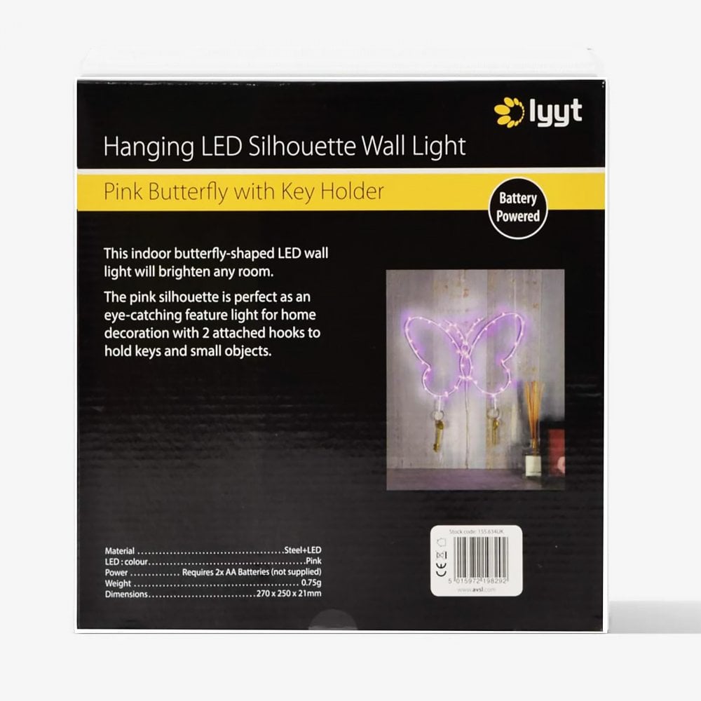 LED Night Light Butterfly Shaped with Key Holders