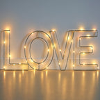 Warm White LED Wire Frame Lights - LOVE SIGN
