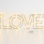 Warm White LED Wire Frame Lights - LOVE SIGN