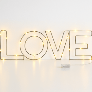 Warm White LED Wire Frame Lights - LOVE SIGN