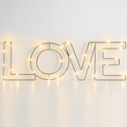 Warm White Love and Pink Butterfly LED Wire Frame Lights