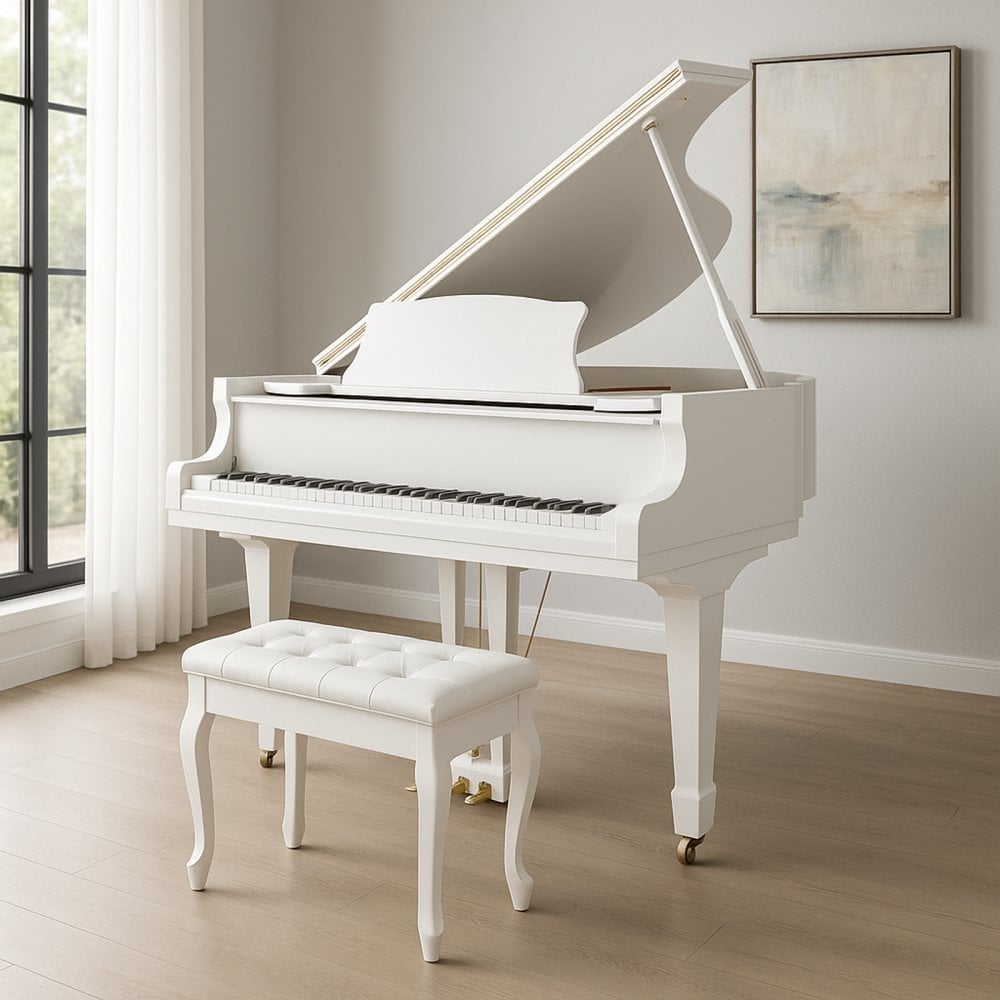 White Piano or Keyboard Bench