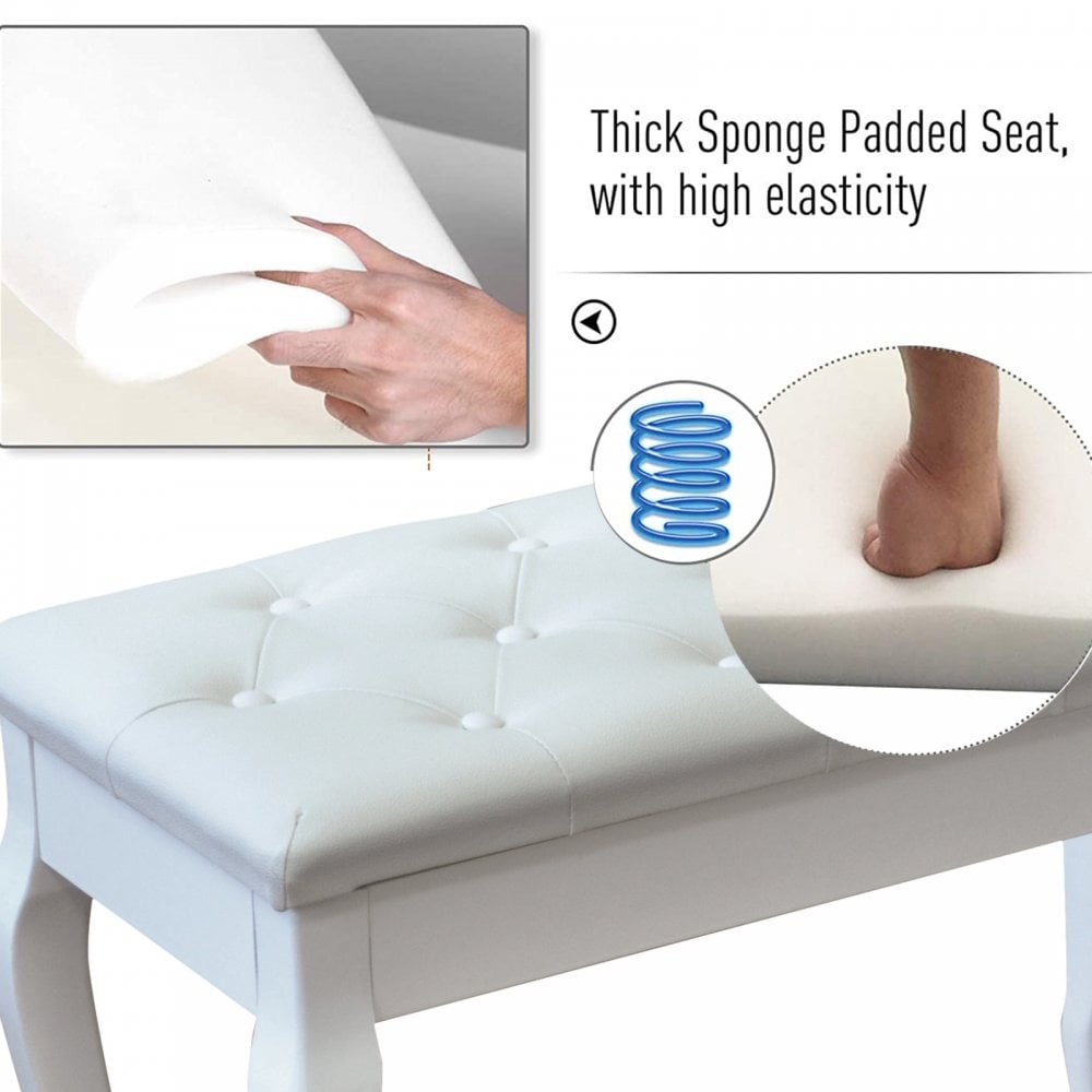 White Piano or Keyboard Bench