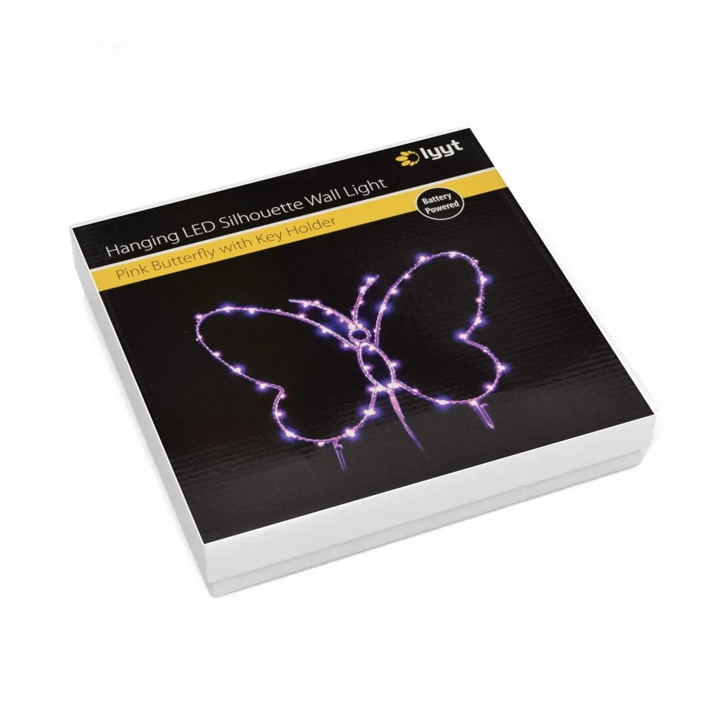Warm White Love and Pink Butterfly LED Wire Frame Lights