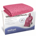 Wheelchair Rain Cover Warm Dry Poncho Waterproof Cape Hood Universal Pink