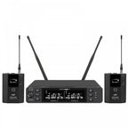 1960V3 Twin UHF Headset Lapel Wireless Radio Microphones CH70