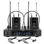 1960V3 Twin UHF Headset Lapel Wireless Radio Microphones CH70