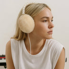 Fashion Earmuff Headphones Fluffy Ear Protectors / Pearl Style Headband