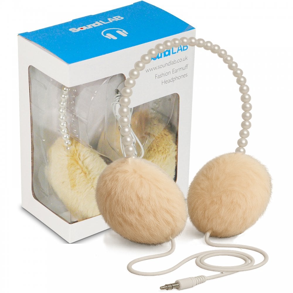 Fashion Earmuff Headphones Fluffy Ear Protectors / Pearl Style Headband