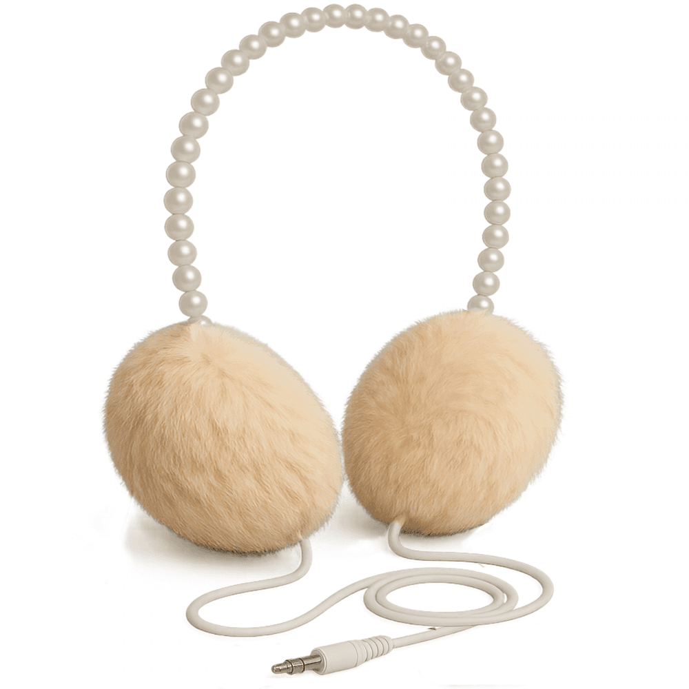 Fashion Earmuff Headphones Fluffy Ear Protectors / Pearl Style Headband