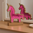 Wooden Unicorn Infinity Mirror Light