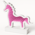 White Wooden Unicorn Infinity Mirror Light