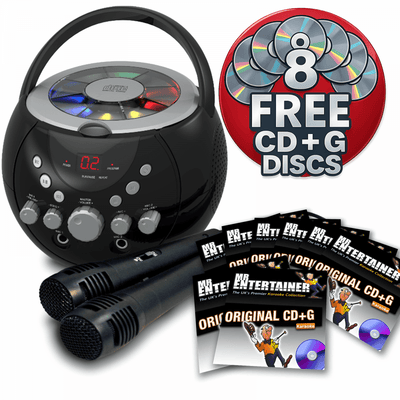Karaoke Machine Boombox with Party Lights Package