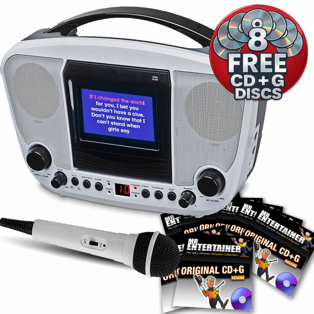 Boom Box Karaoke Machine Built-In TFT Colour Screen Black
