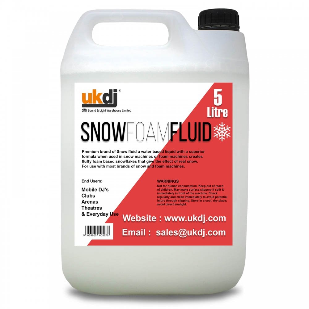 5L UK Manufactured Foam Snow Fluid For Artificial Snowflake Effect Machines