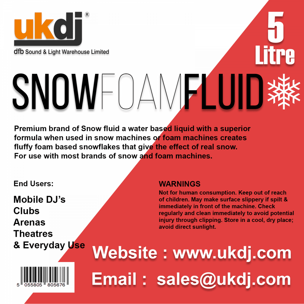 5L UK Manufactured Foam Snow Fluid For Artificial Snowflake Effect Machines