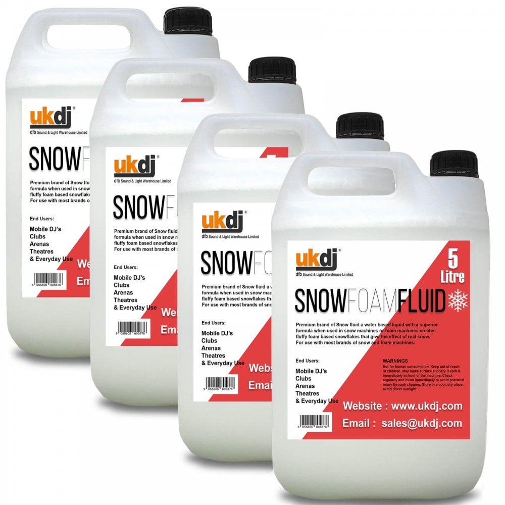4 x 5L UK Snow Fluid For Artificial Snowflake Effect Machines