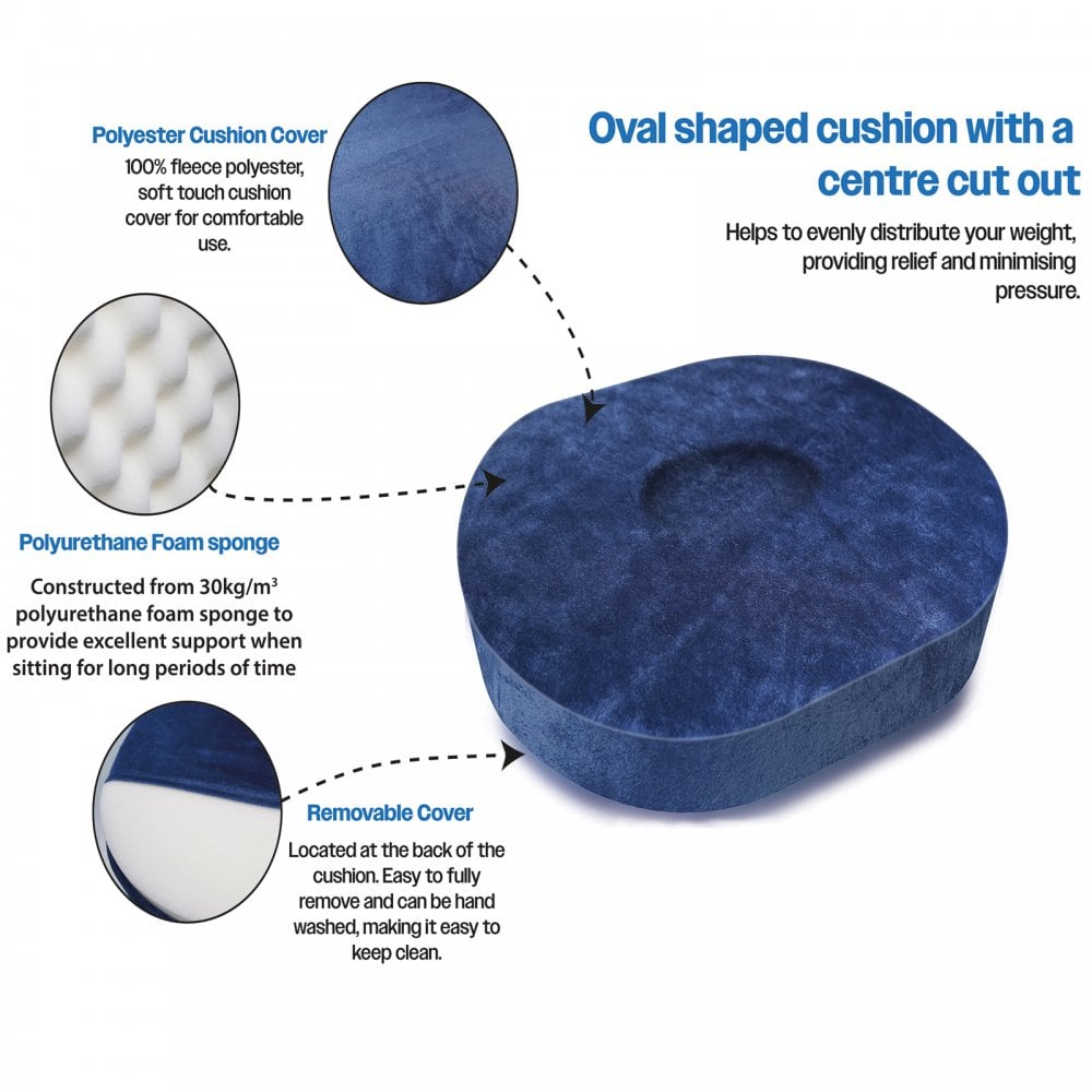 Oval Shaped Donut Fleece Support Cushion