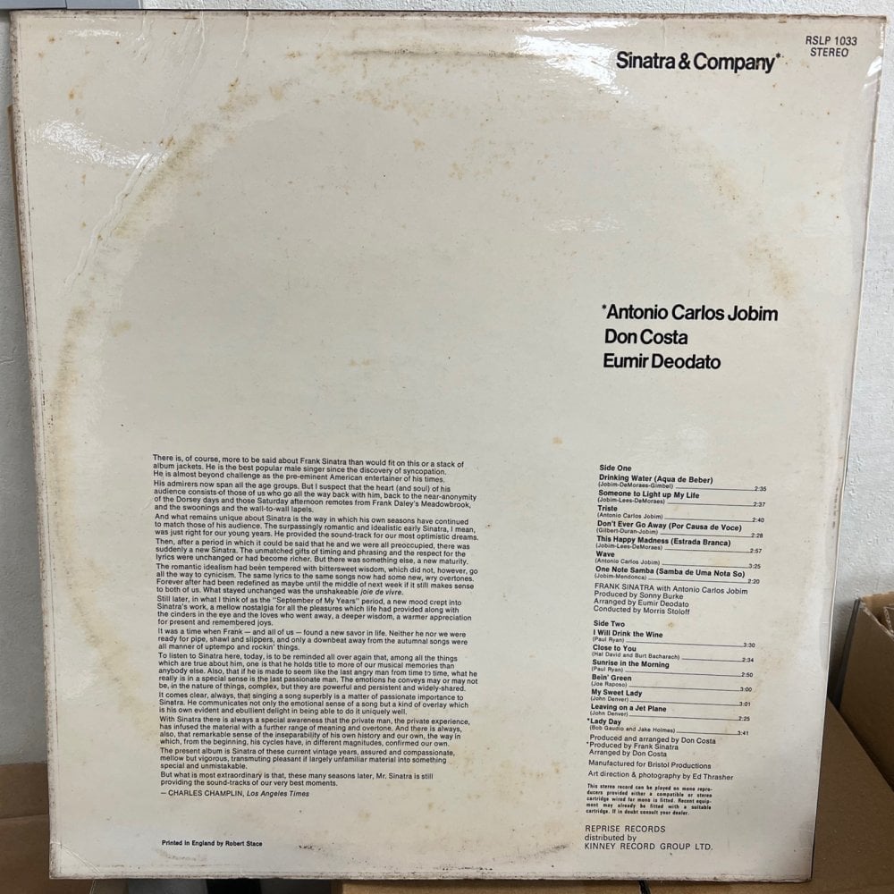 Vinyl Record of Frank Sinatra Title Sinatra & Company