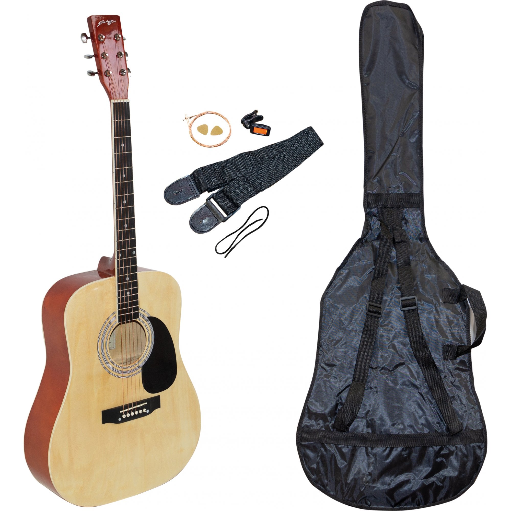 Full Size Black Acoustic Guitar with Bag and Strap