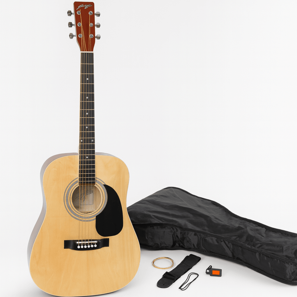 Full Size Black Acoustic Guitar with Bag and Strap