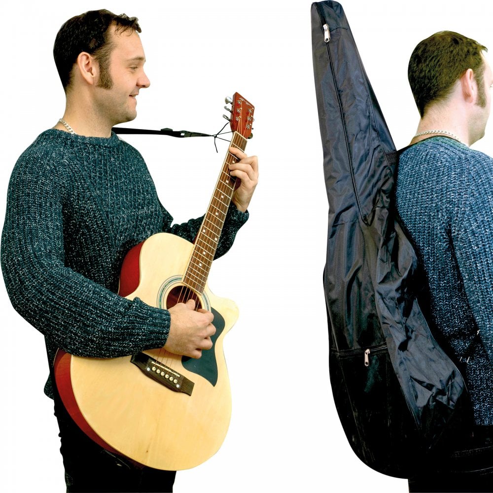 Full Size Black Acoustic Guitar with Bag and Strap