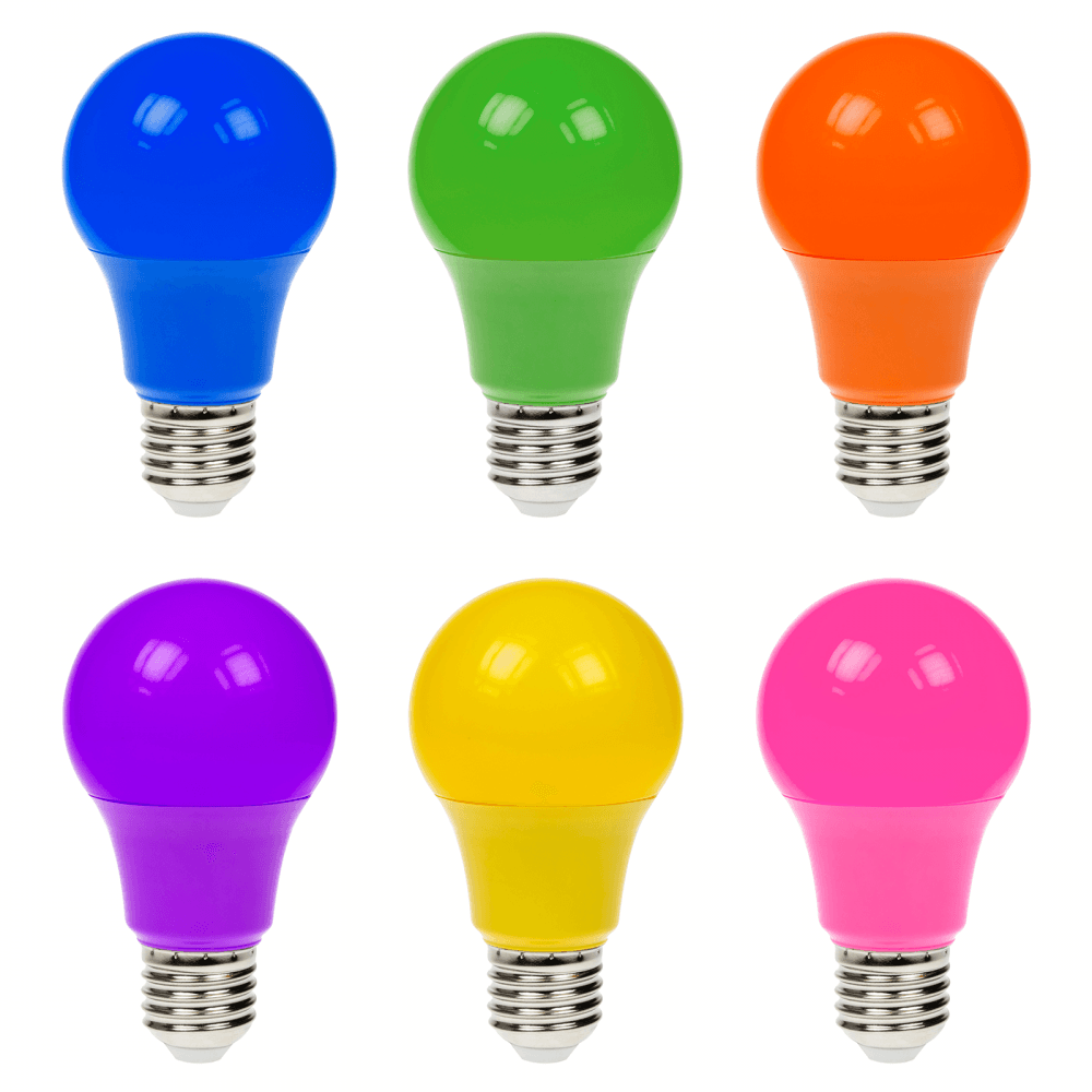 LED GLS ES Light Bulbs 6w Multi Coloured Lamps Festoon Home