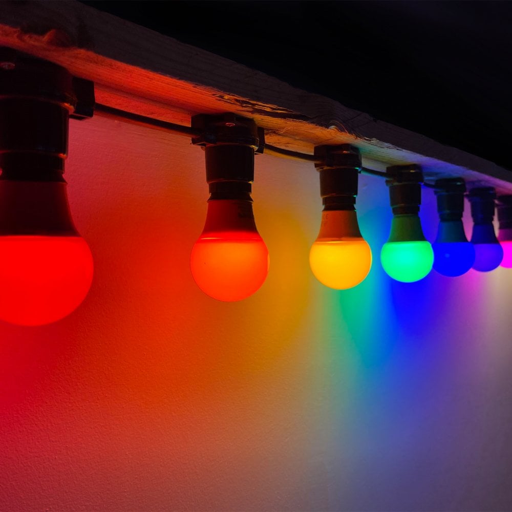 LED GLS ES Light Bulbs 6w Multi Coloured Lamps Festoon Home