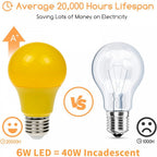 LED GLS ES Light Bulbs 6w Multi Coloured Lamps Festoon Home