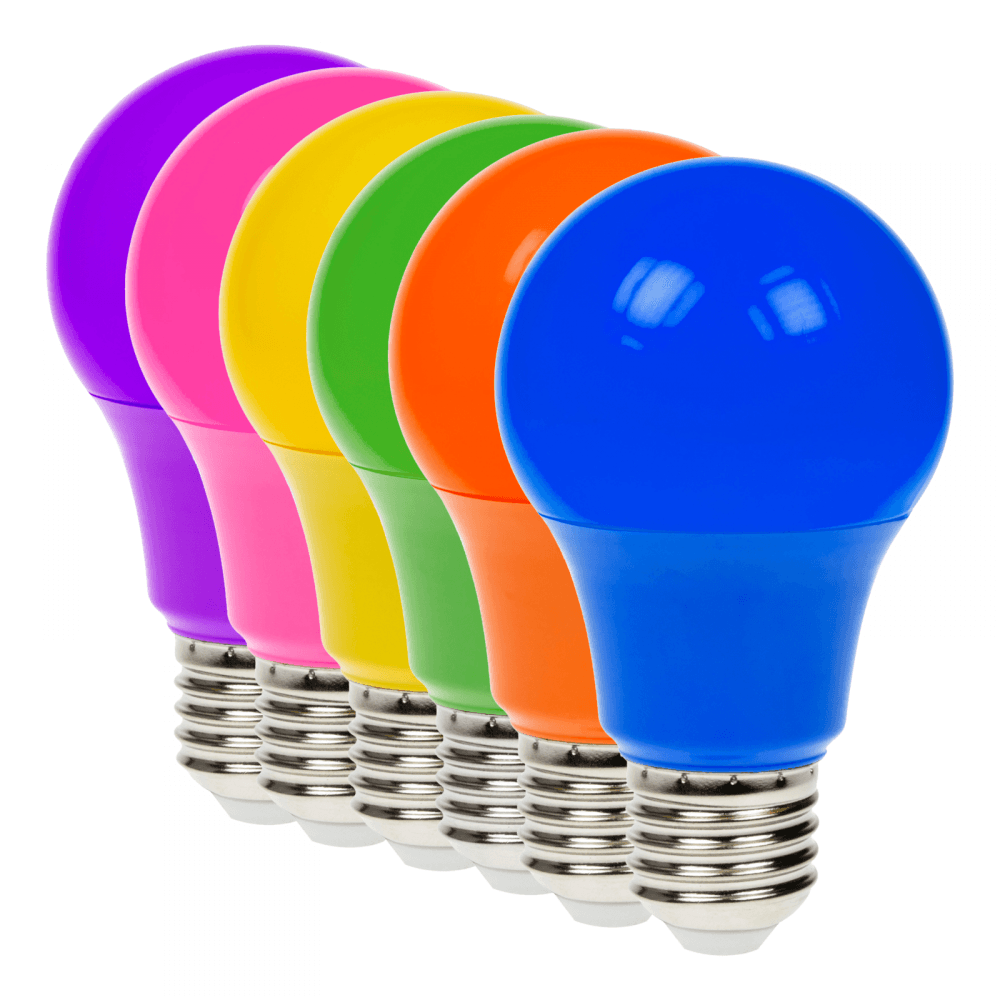 LED GLS ES Light Bulbs 6w Multi Coloured Lamps Festoon Home