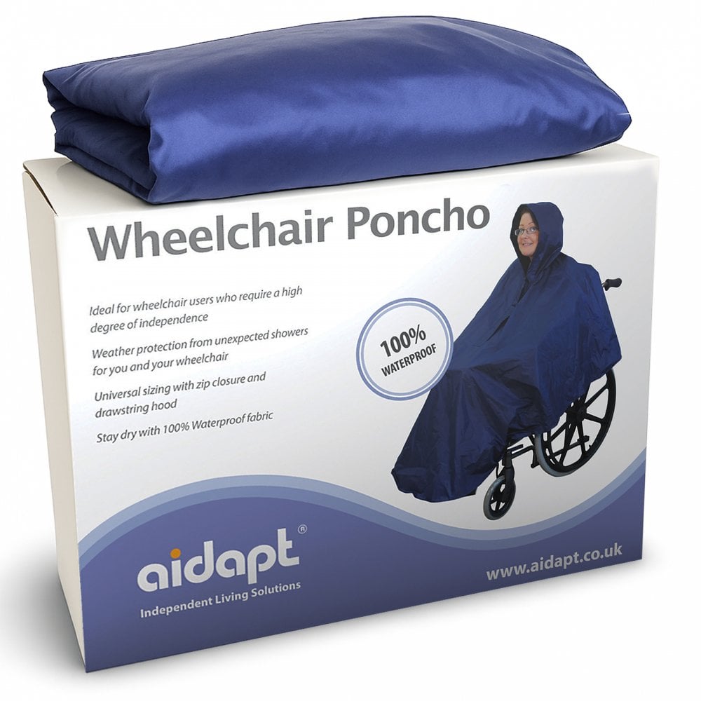 Wheelchair Rain Cover Warm Dry Poncho Waterproof Cape Hood Universal