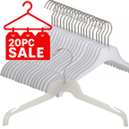 20pcs Strong Plastic Clothes Hangers for Tops, Shirts, Dresses