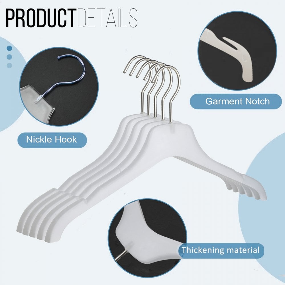 20pcs Strong Plastic Clothes Hangers for Tops, Shirts, Dresses