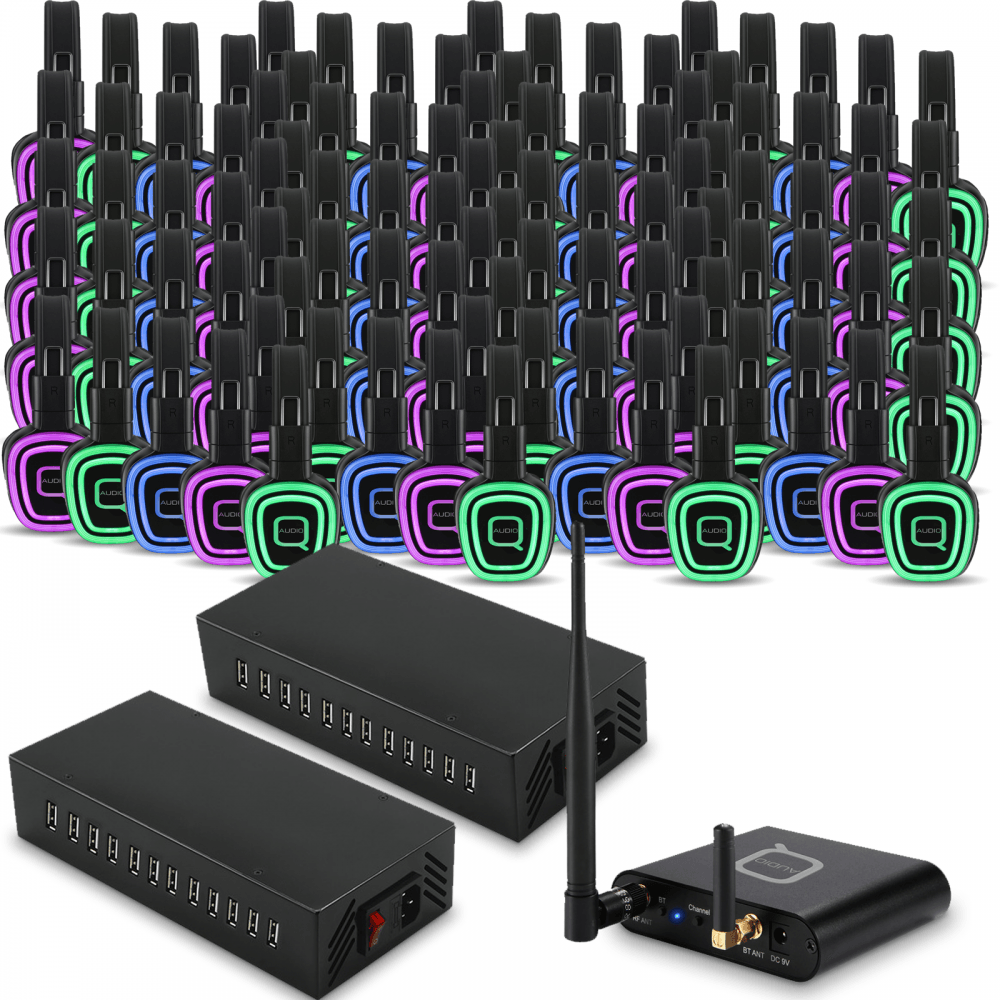 100 Way Silent Disco Headphones Bundle