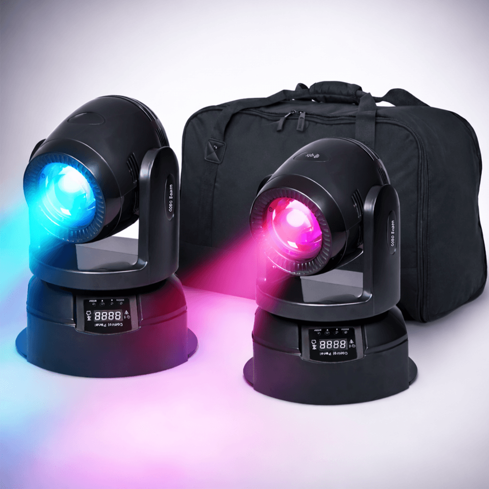 Pair of Gobo Beam 100W LED Moving Head inc Case