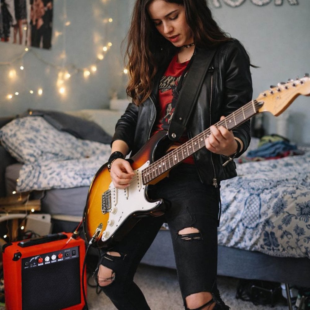 20w Guitar Amplifier with Volume and Feedback Control in Red