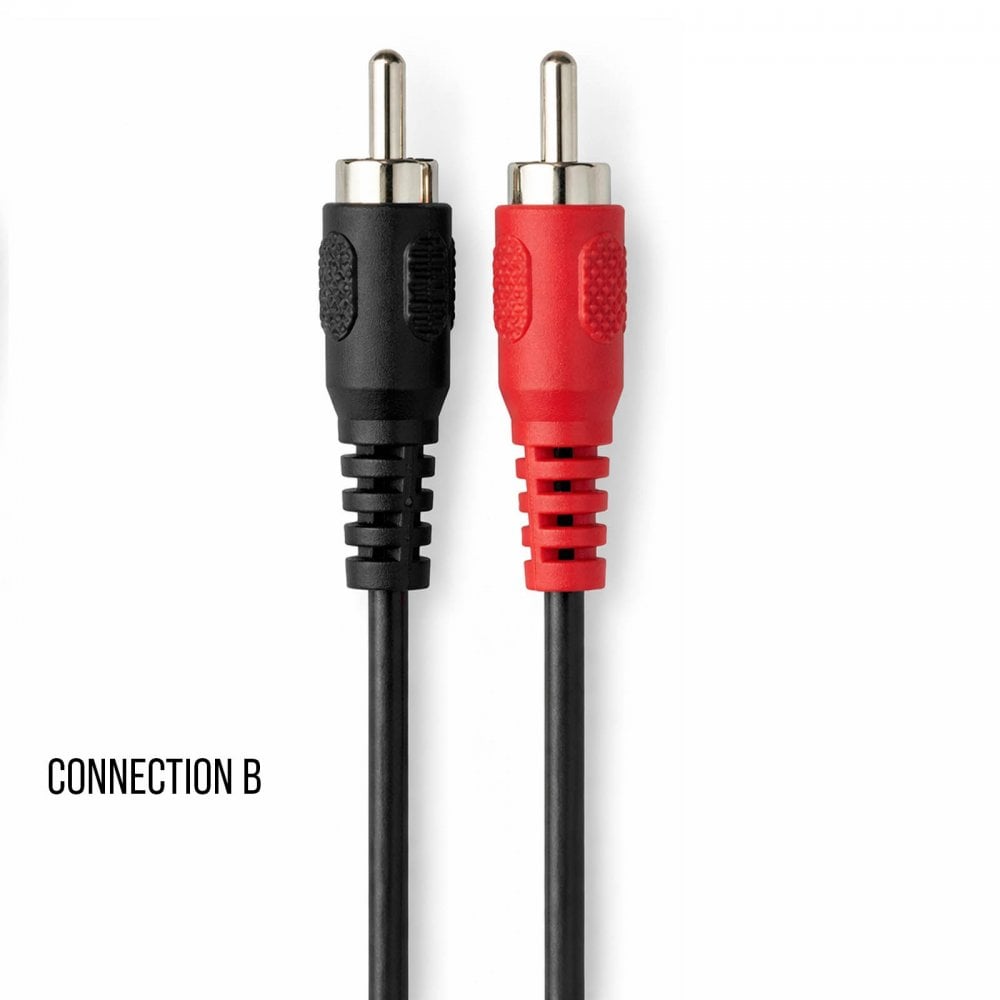 RCA Phono Plug to 2 x RCA Phono Plugs Lead 1.2M