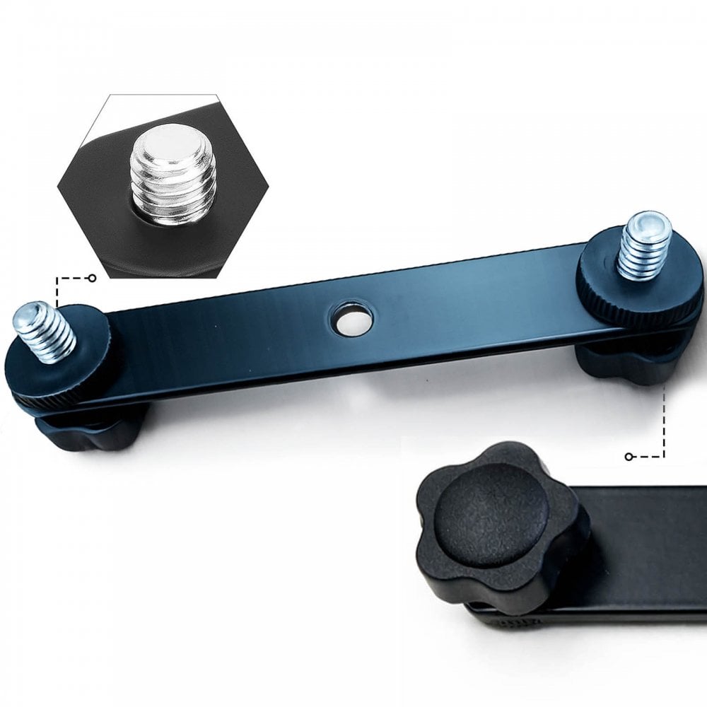 Black Dual Twin Mount Microphone Bar Adaptor