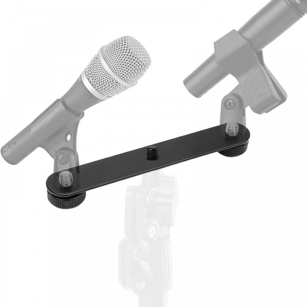 Black Dual Twin Mount Microphone Bar Adaptor