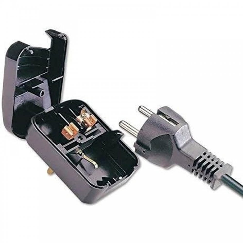 Schuko Earthed Plug Adaptor 13A Euro Socket to UK Plug 13A Fused