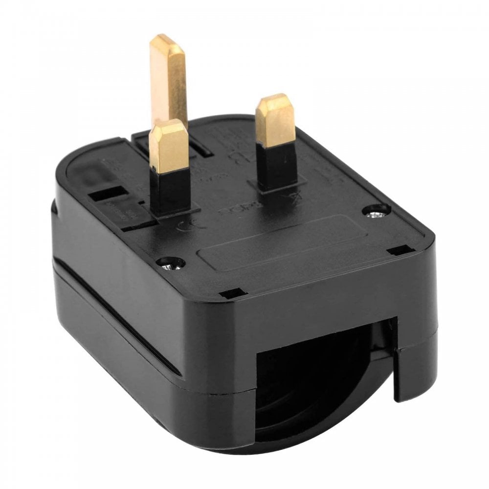 Schuko Earthed Plug Adaptor 13A Euro Socket to UK Plug 13A Fused